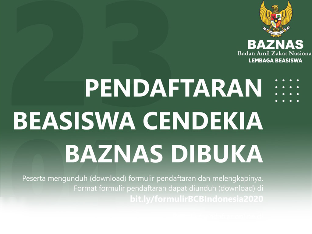 TAWARAN BEASISWA CENDEKIA BAZNAS 2021
