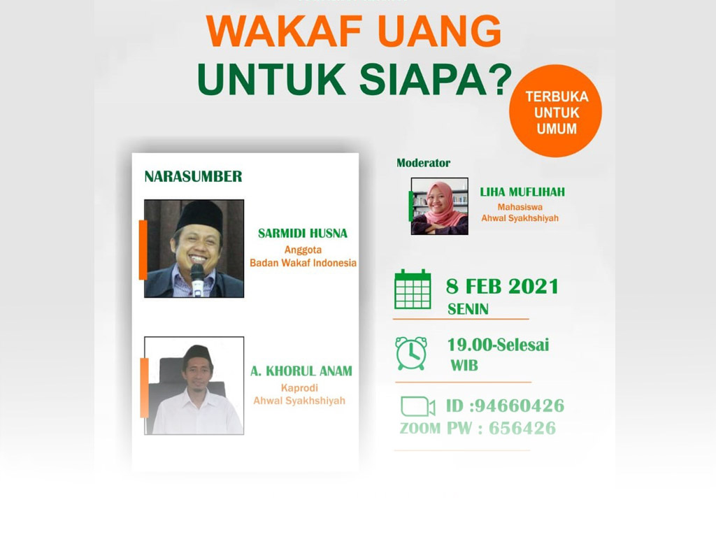 Bincang Isu Aktual Hukum Islam: Wakaf Uang untuk Siapa?