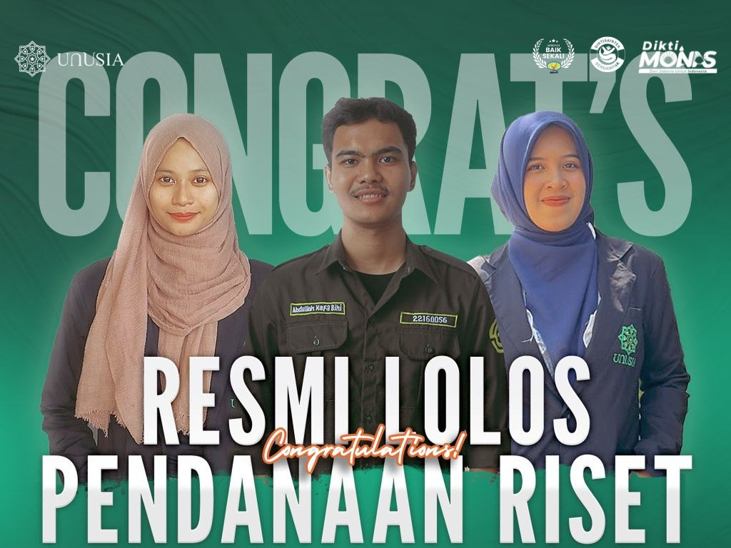 Tiga Mahasiswa Unusia Lolos Pendanaan Riset Beasiswa Cendikia BAZNAS