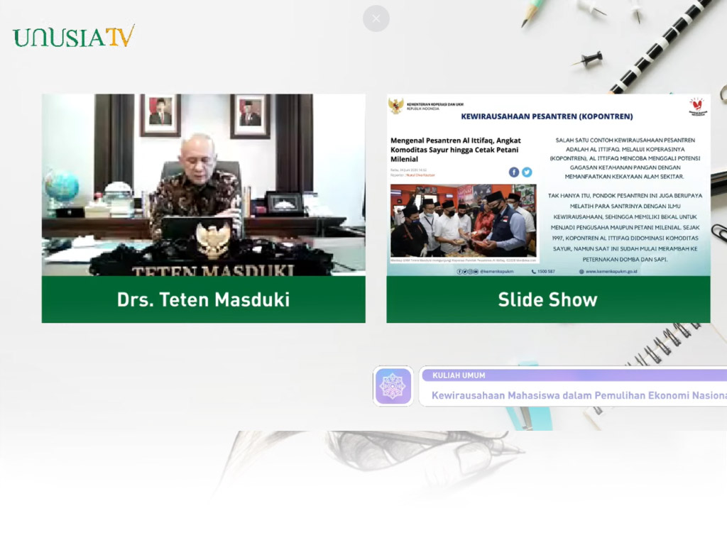 Kuliah Umum : UNUSIA Gandeng Kementerian Koperasi dan UMKM
